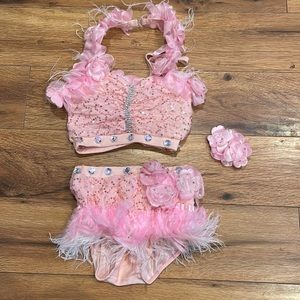 Glamour Costumes size SC pink with feathers
